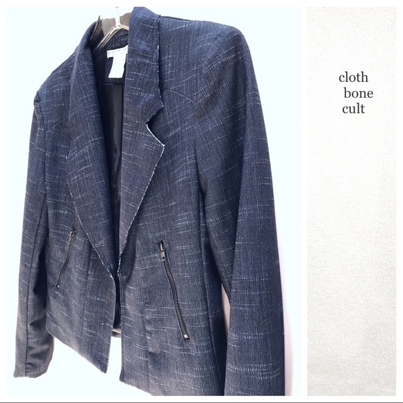 ROBERTO MAKALI Edgy Blue SemiCropped JACKET/BLAZER - Picture 3 of 8